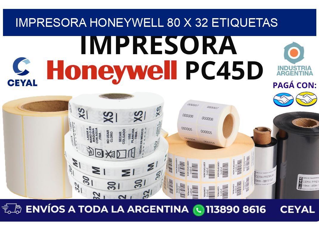 impresora honeywell 80 x 32 etiquetas