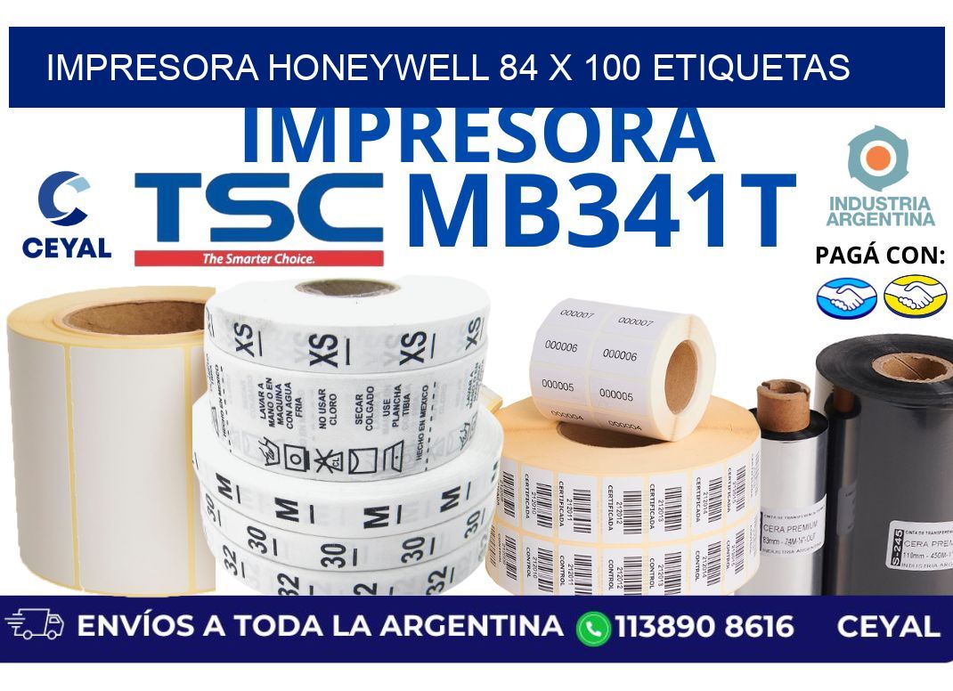 impresora honeywell 84 x 100 etiquetas
