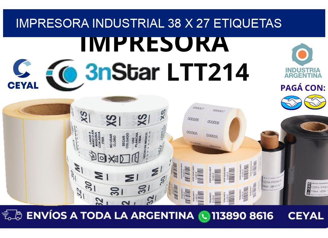 impresora industrial 38 x 27 etiquetas