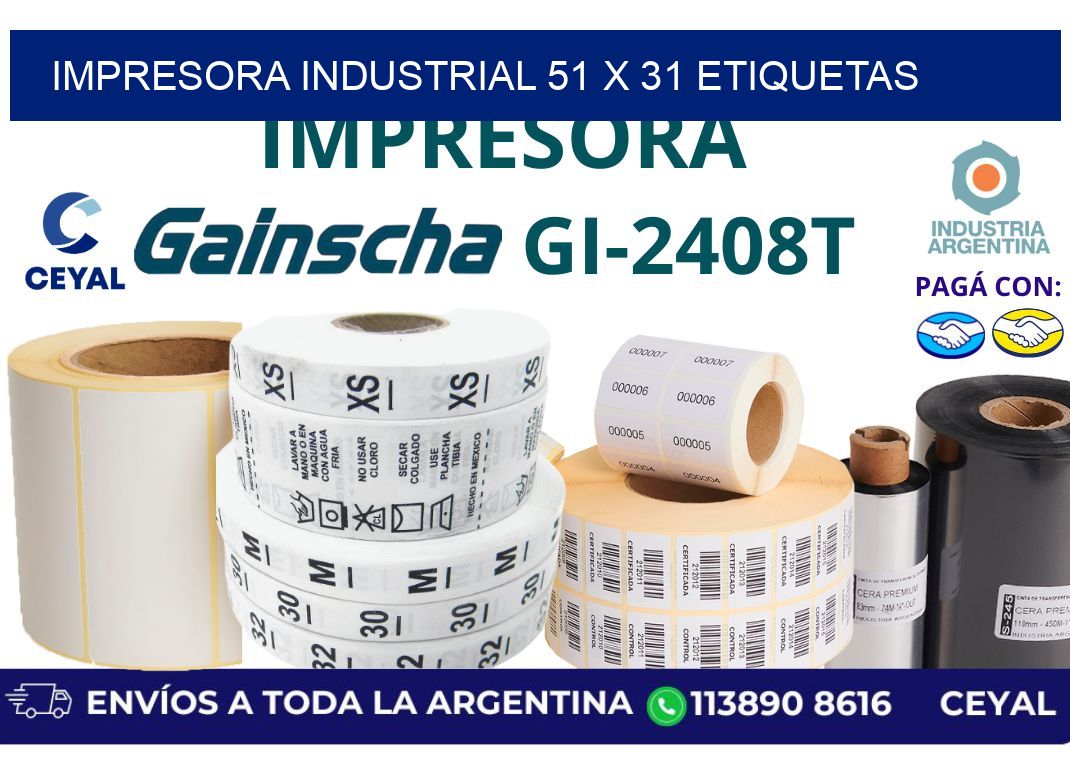 impresora industrial 51 x 31 etiquetas
