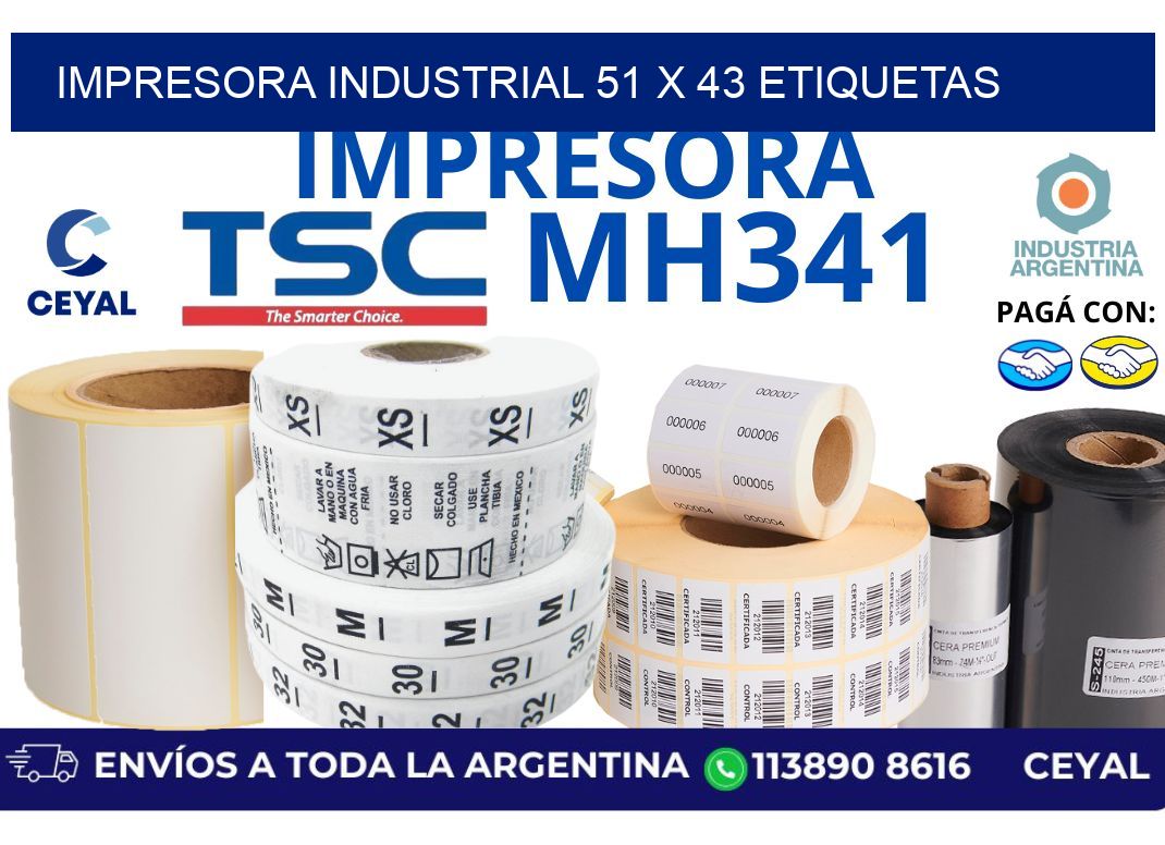impresora industrial 51 x 43 etiquetas