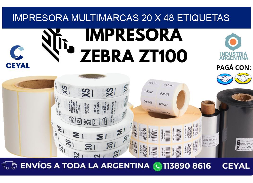 impresora multimarcas 20 x 48 etiquetas