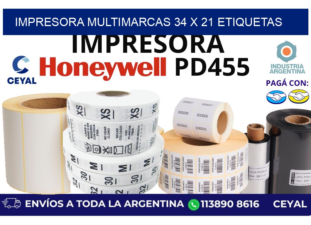 impresora multimarcas 34 x 21 etiquetas