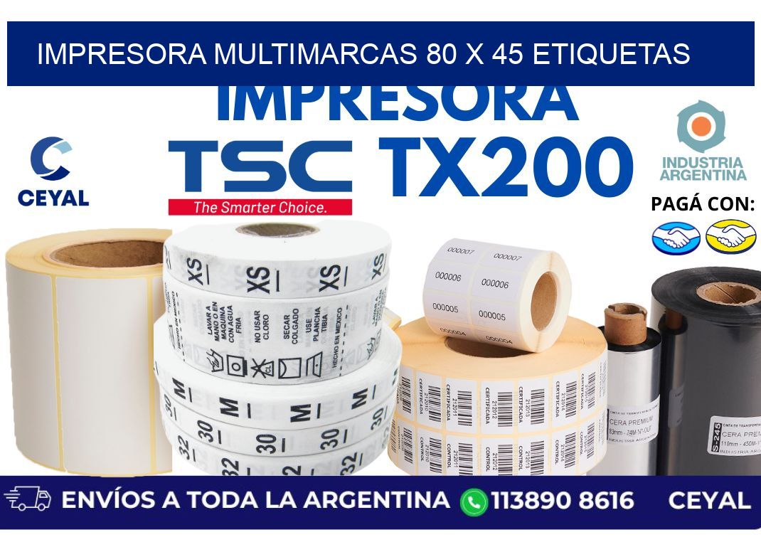 impresora multimarcas 80 x 45 etiquetas