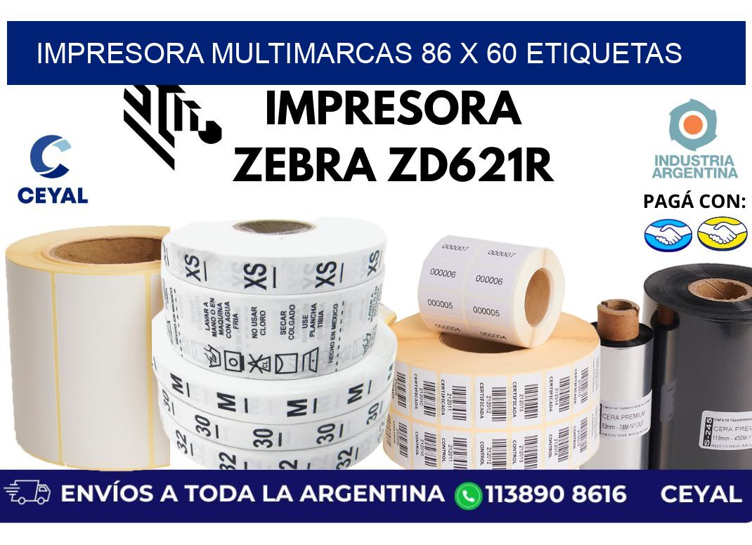 impresora multimarcas 86 x 60 etiquetas