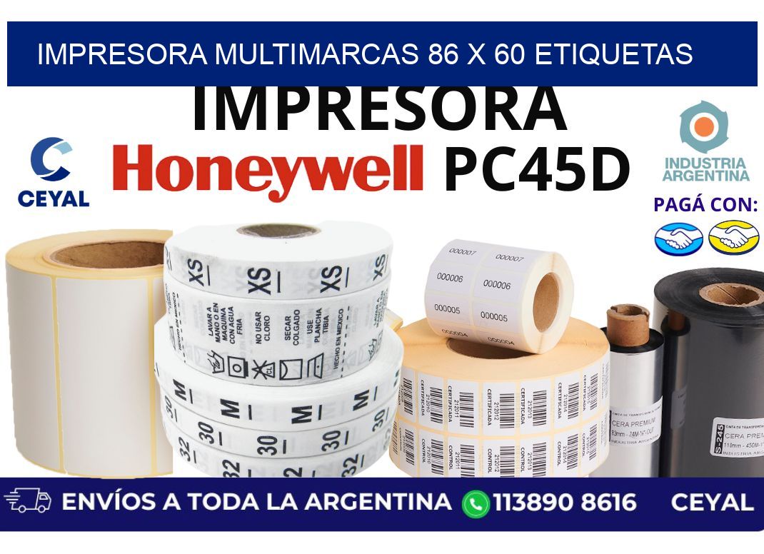 impresora multimarcas 86 x 60 etiquetas