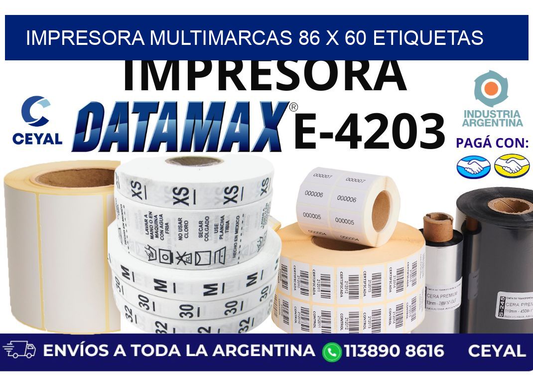 impresora multimarcas 86 x 60 etiquetas