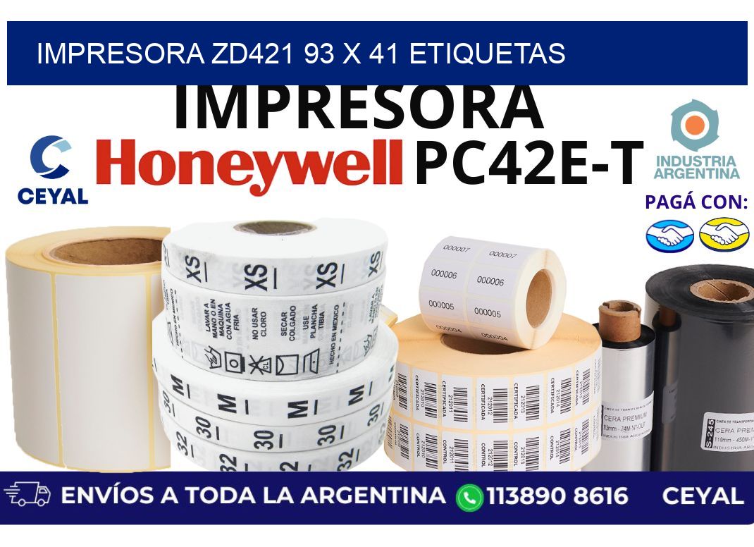 impresora zd421 93 x 41 etiquetas