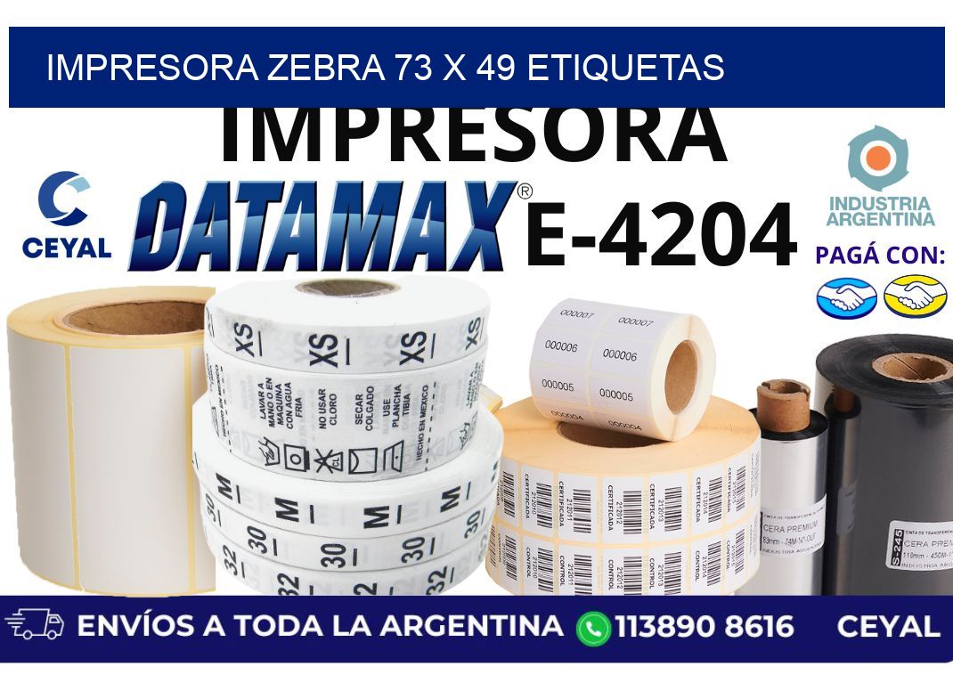 impresora zebra 73 x 49 etiquetas