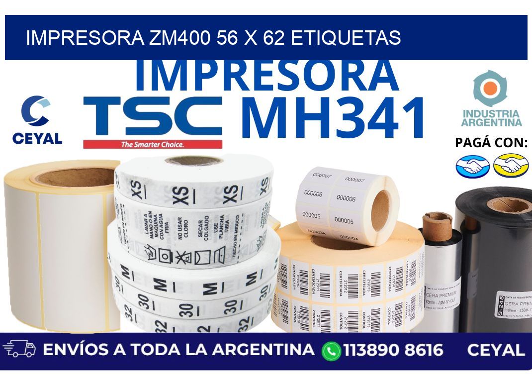 impresora zm400 56 x 62 etiquetas