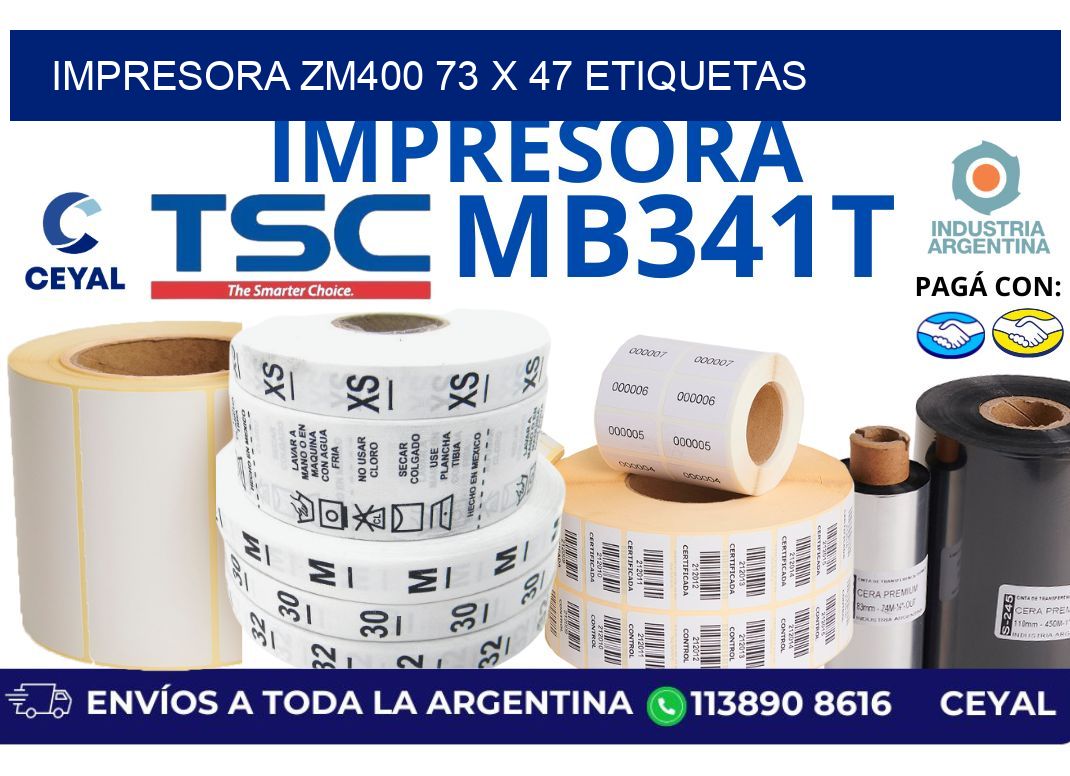 impresora zm400 73 x 47 etiquetas
