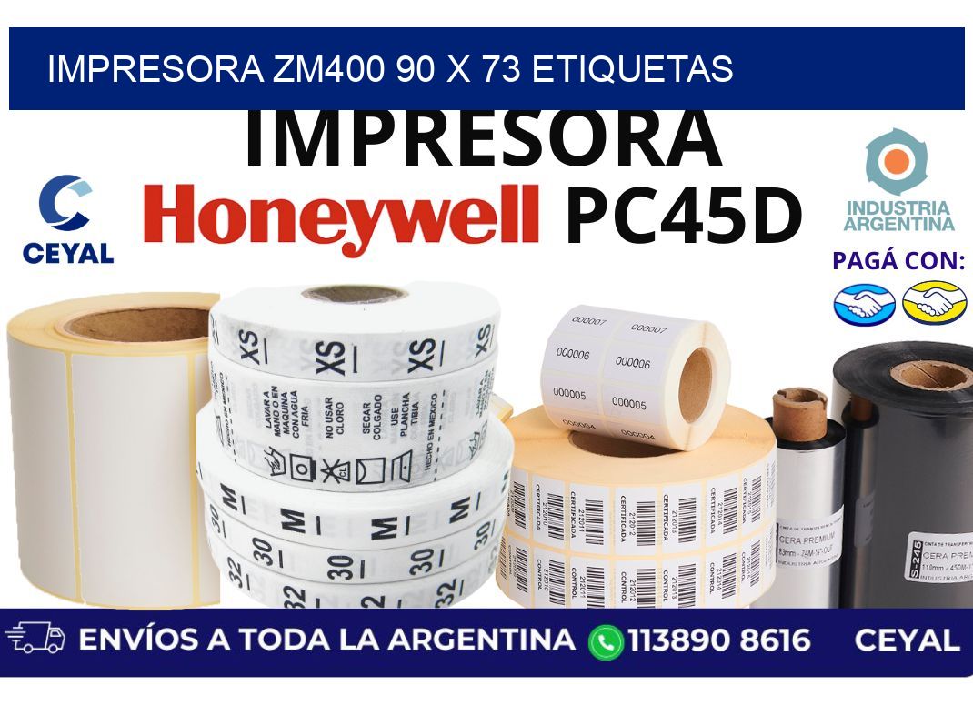 impresora zm400 90 x 73 etiquetas