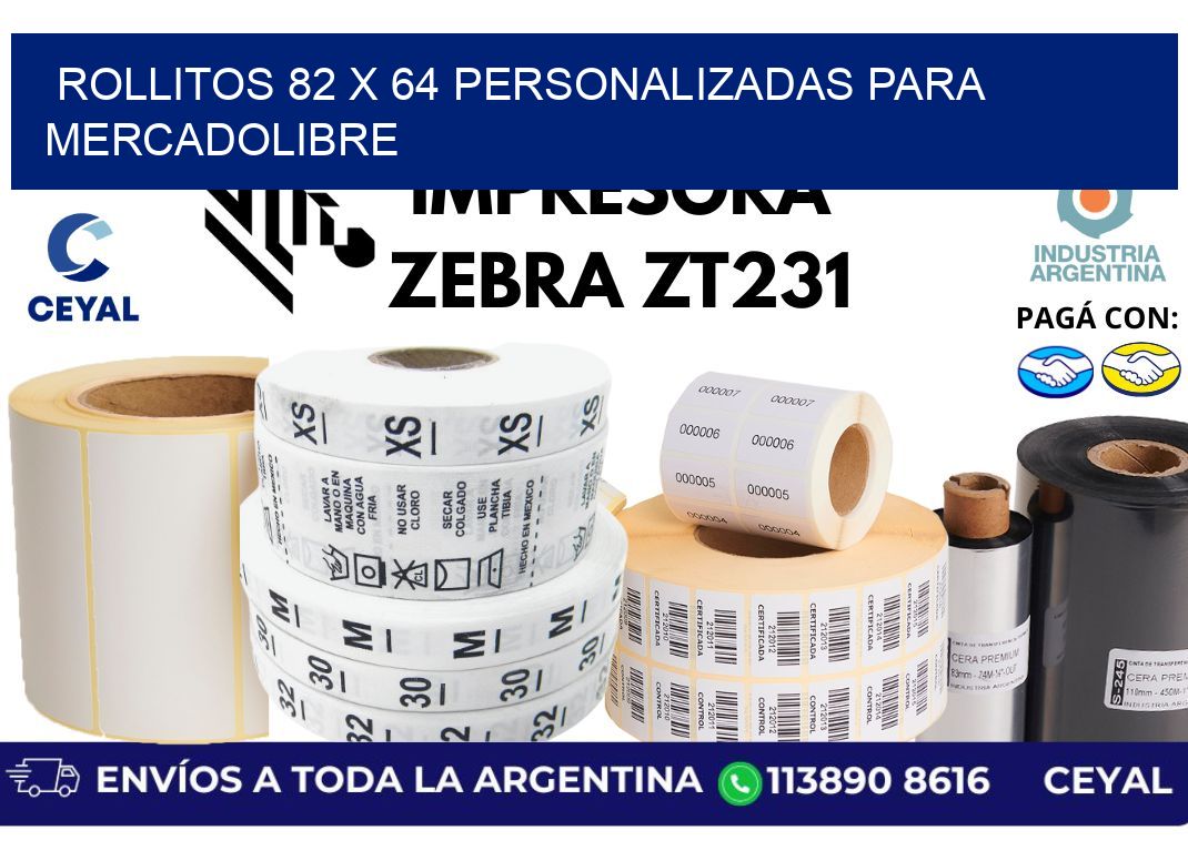 rollitos 82 x 64 personalizadas para mercadolibre