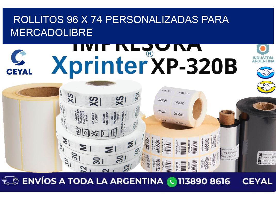 rollitos 96 x 74 personalizadas para mercadolibre