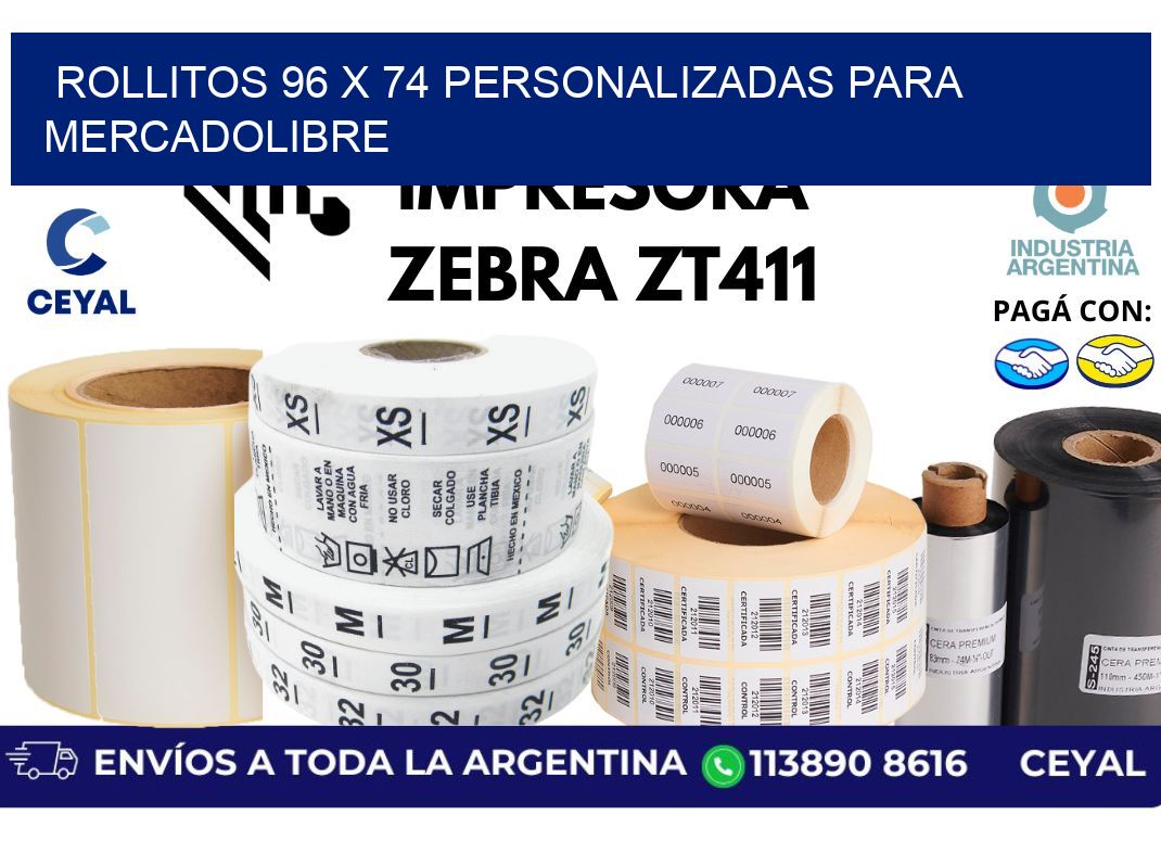 rollitos 96 x 74 personalizadas para mercadolibre