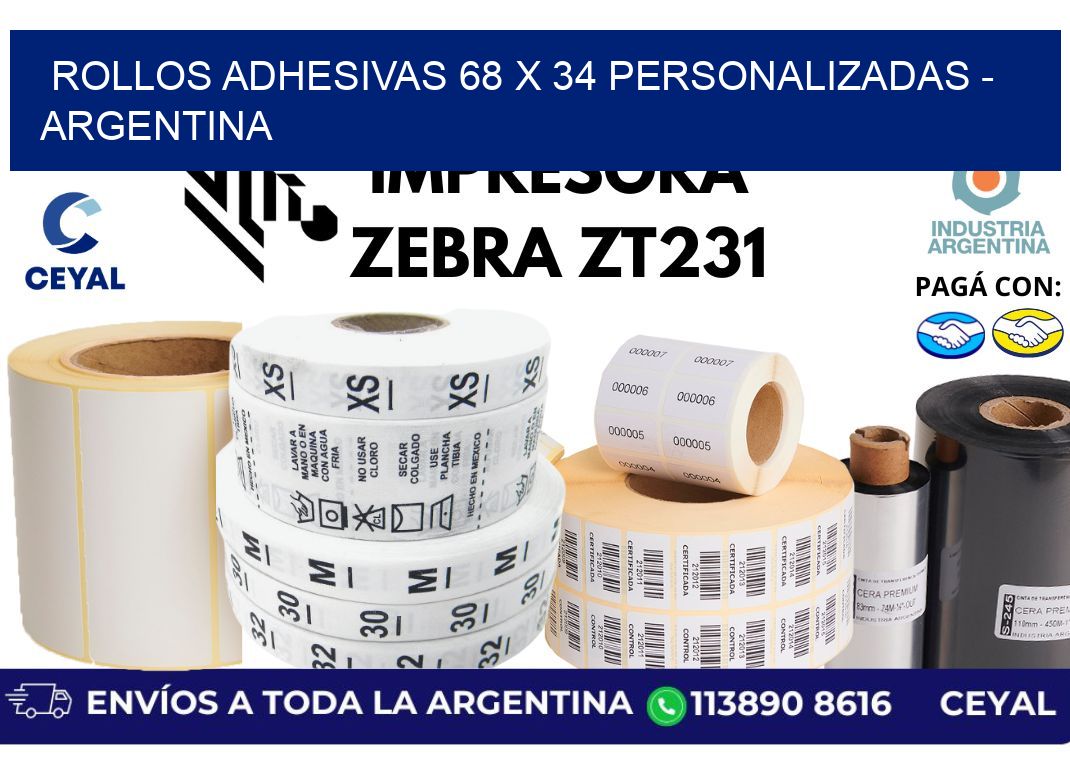 rollos adhesivas 68 x 34 personalizadas – Argentina