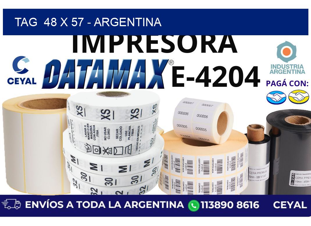 tag  48 x 57 - Argentina