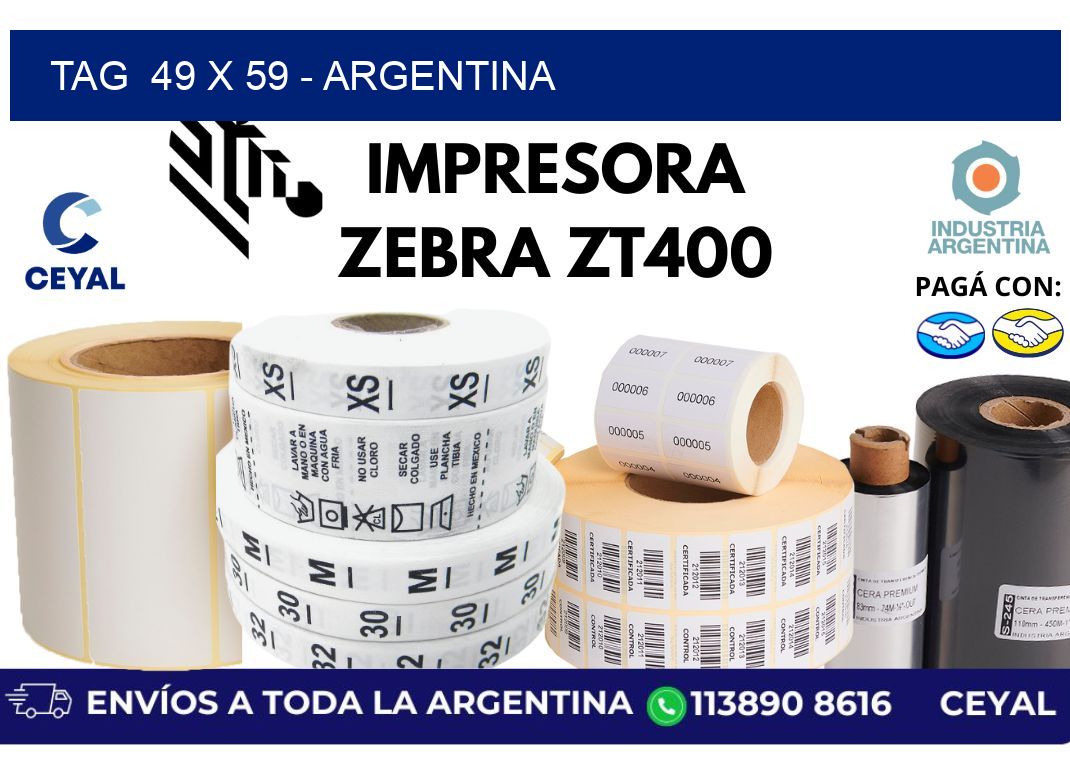 tag  49 x 59 - Argentina