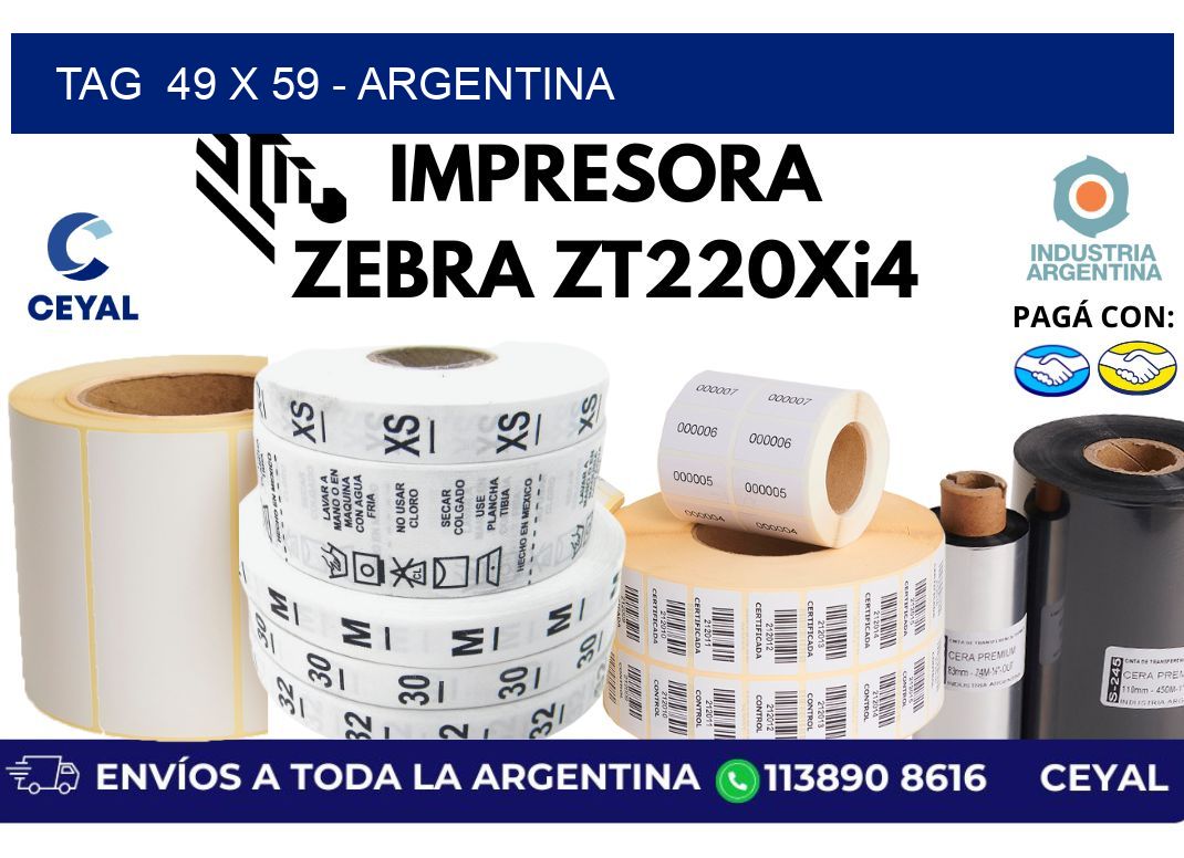 tag  49 x 59 - Argentina