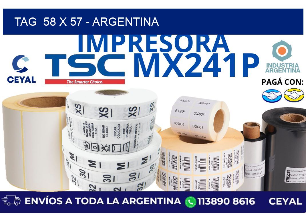 tag  58 x 57 - Argentina