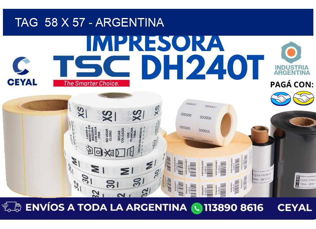 tag  58 x 57 - Argentina