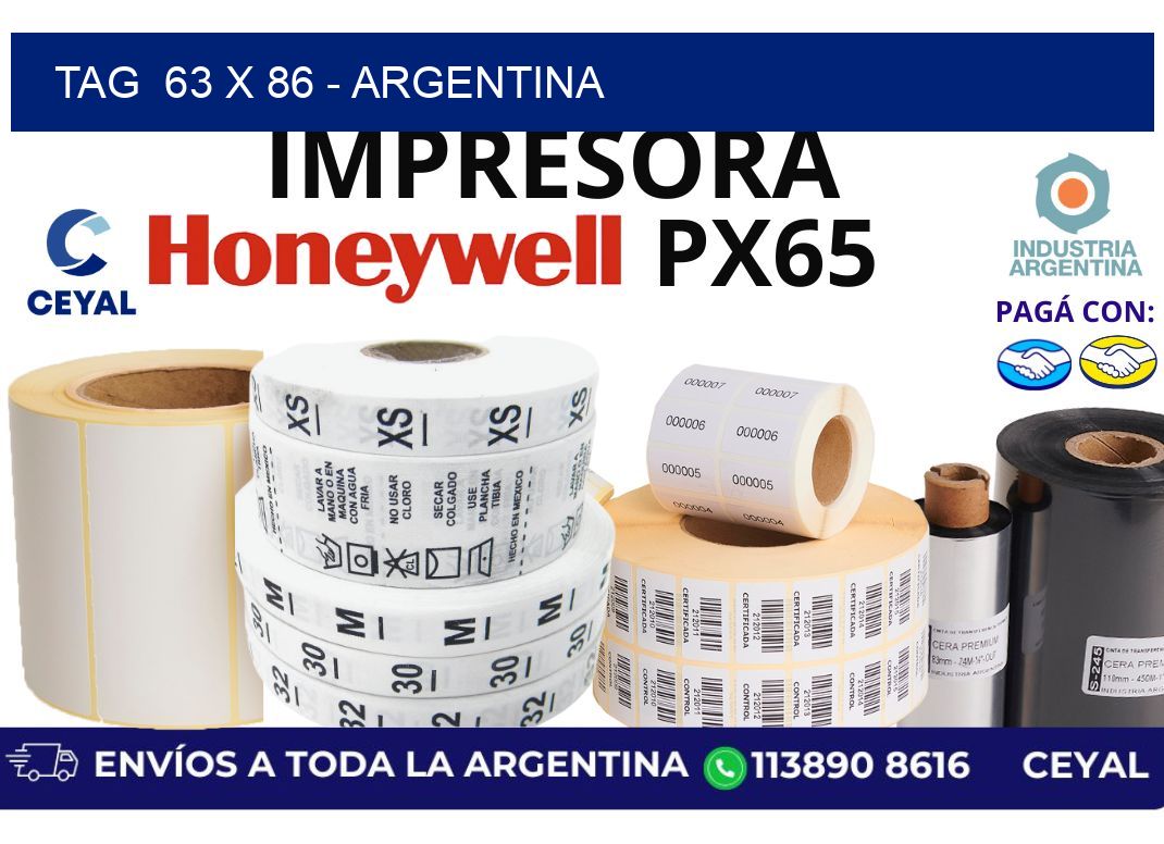 tag  63 x 86 - Argentina