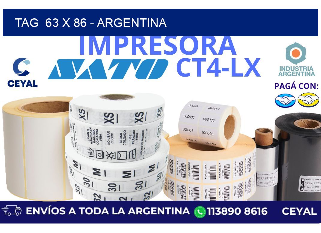 tag  63 x 86 - Argentina