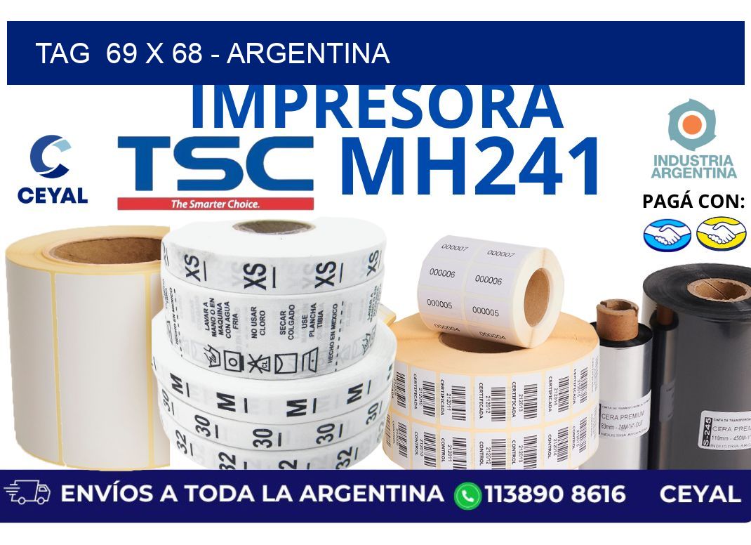 tag  69 x 68 - Argentina