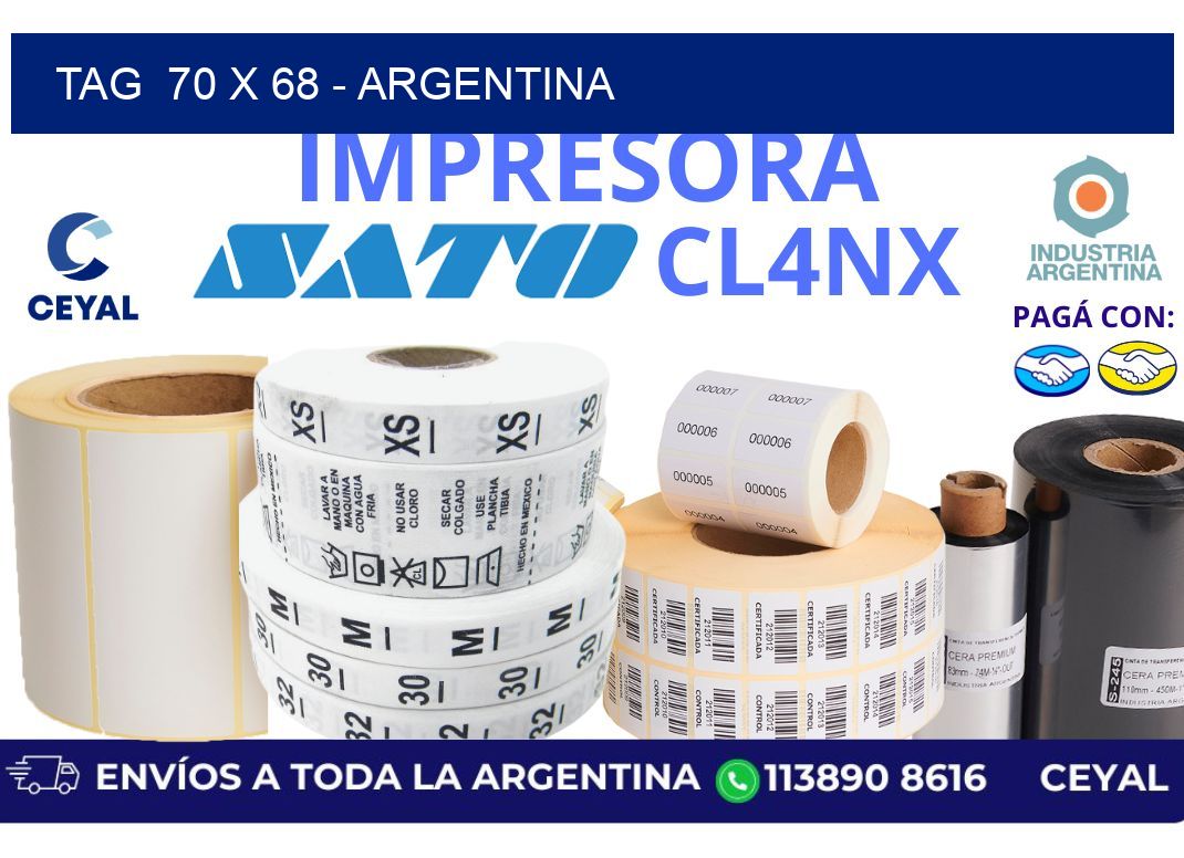 tag  70 x 68 - Argentina