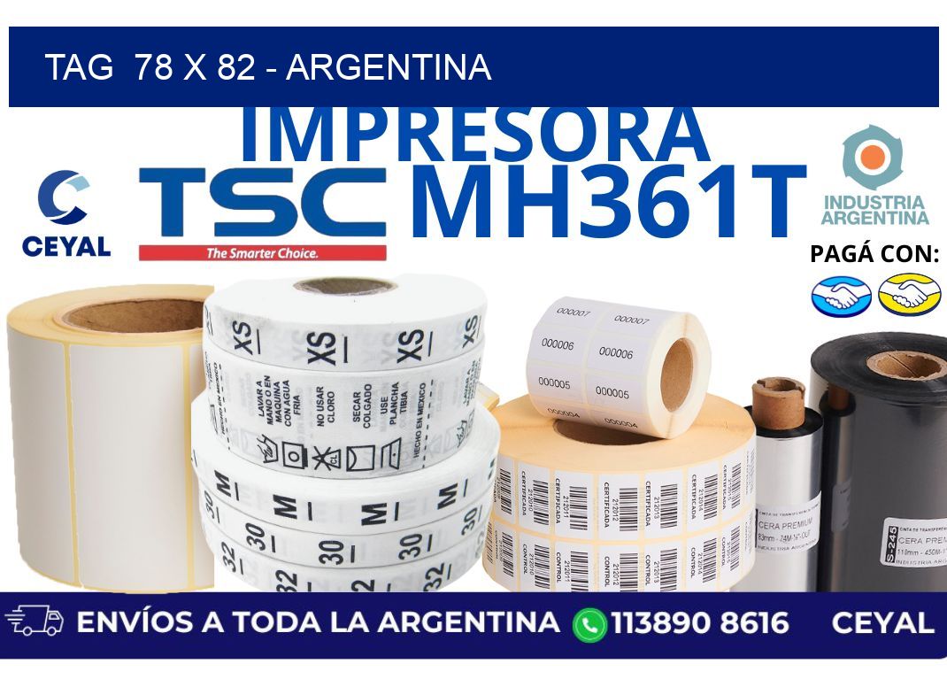 tag  78 x 82 - Argentina