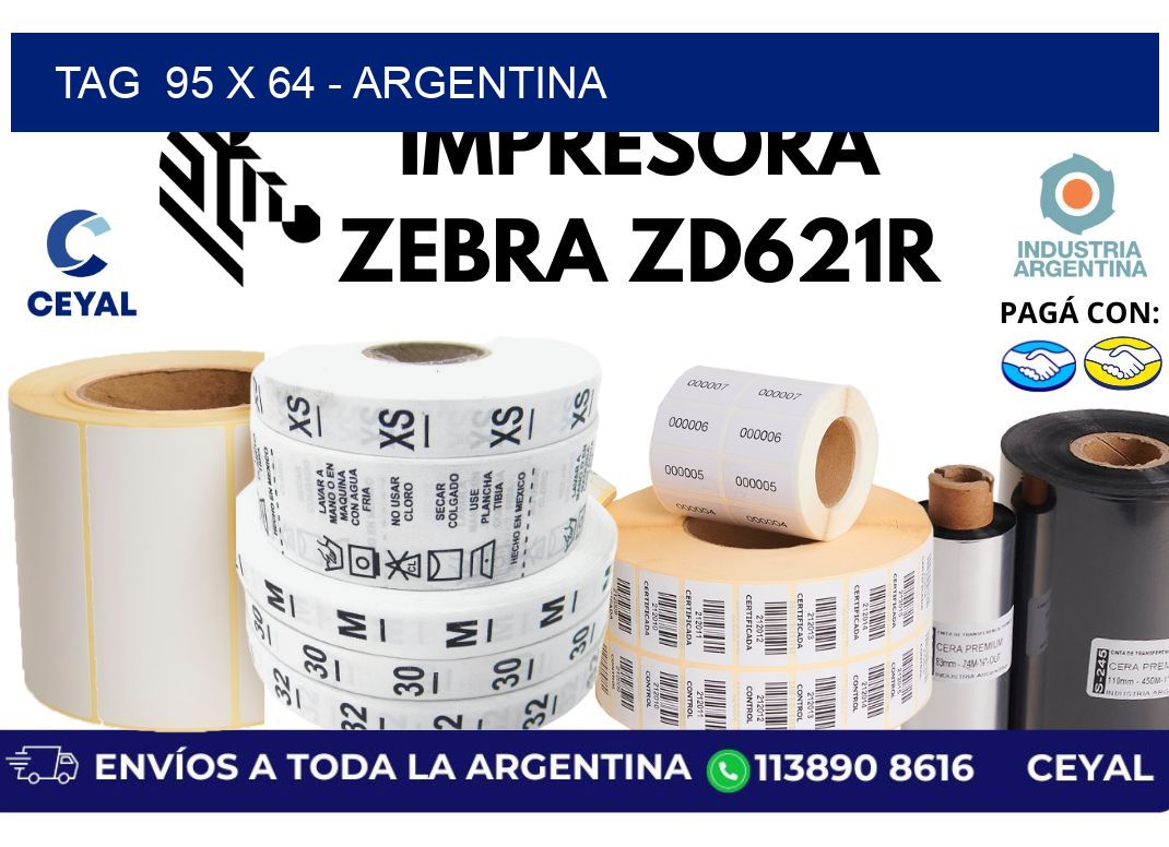 tag  95 x 64 - Argentina