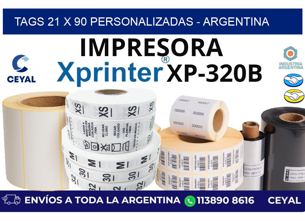 tags 21 x 90 personalizadas - Argentina