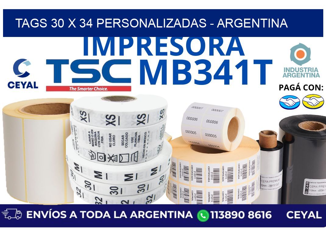 tags 30 x 34 personalizadas – Argentina