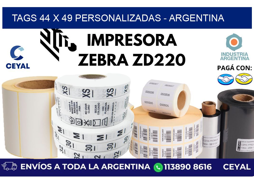 tags 44 x 49 personalizadas - Argentina