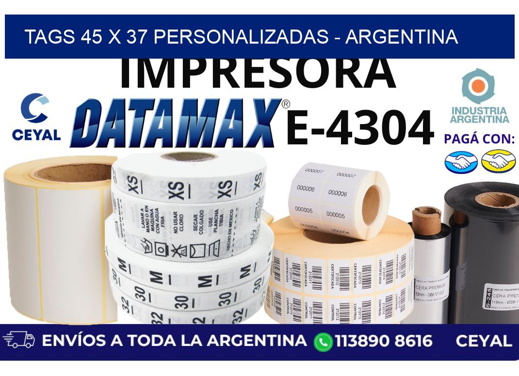 tags 45 x 37 personalizadas - Argentina