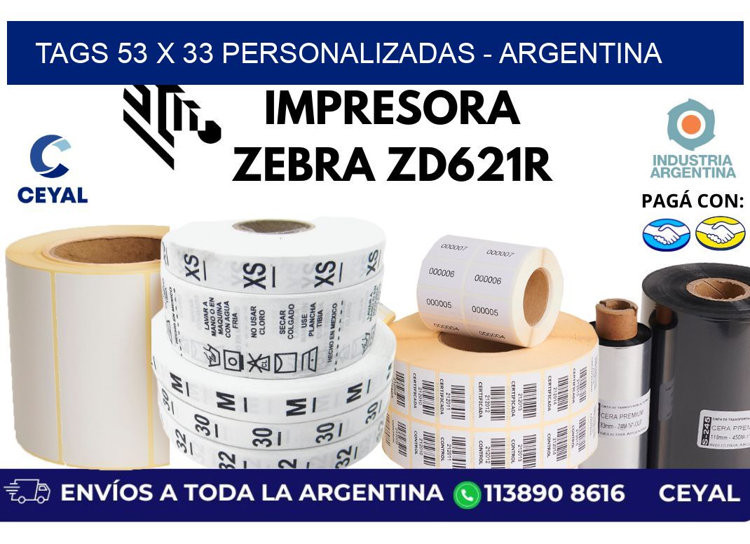 tags 53 x 33 personalizadas - Argentina