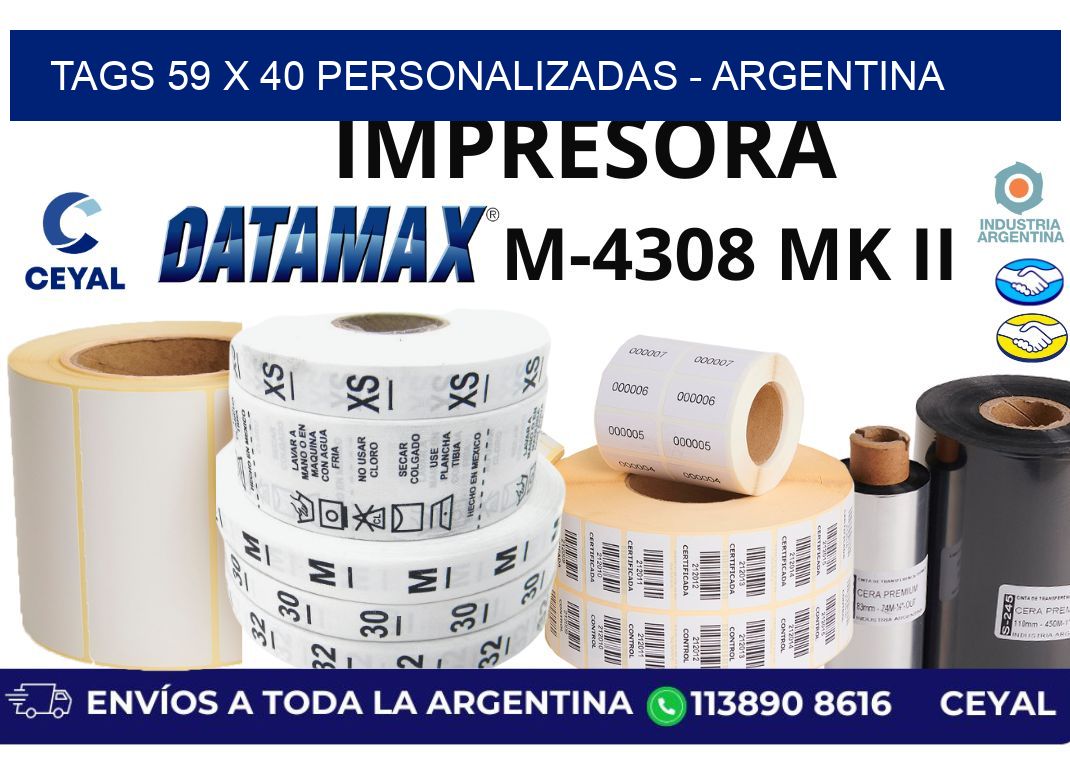 tags 59 x 40 personalizadas - Argentina