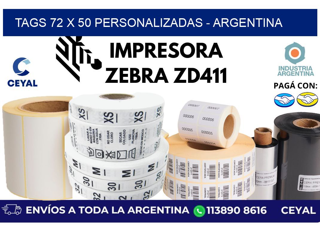 tags 72 x 50 personalizadas - Argentina