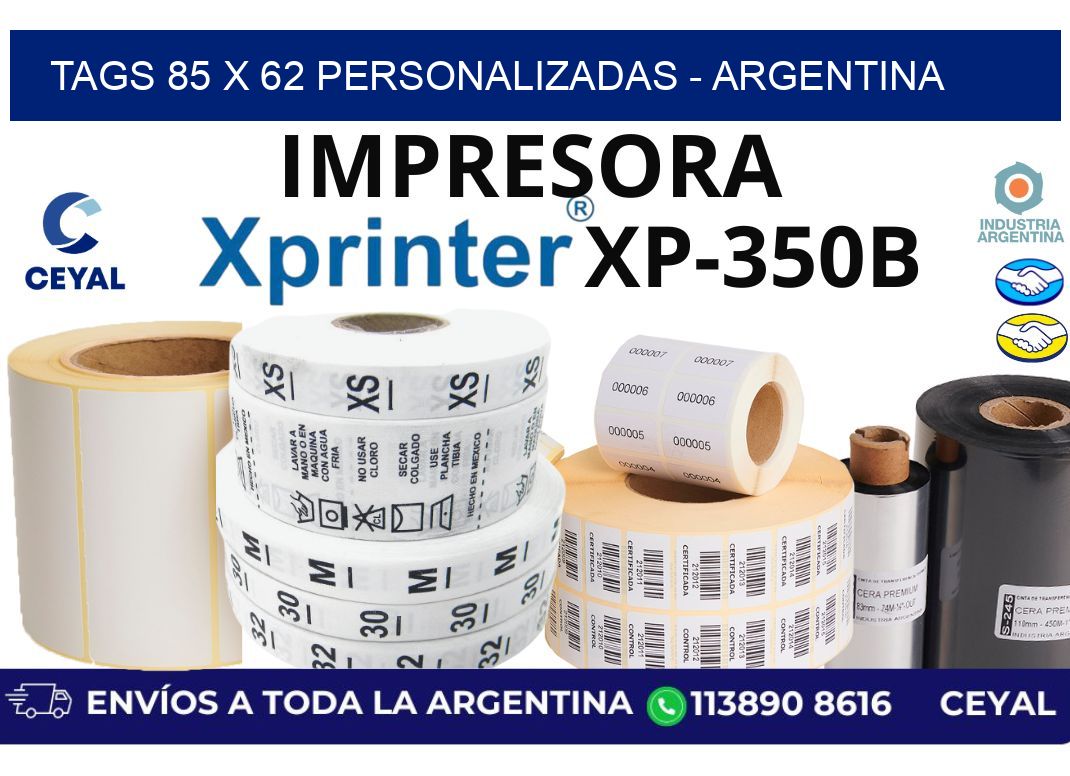 tags 85 x 62 personalizadas - Argentina