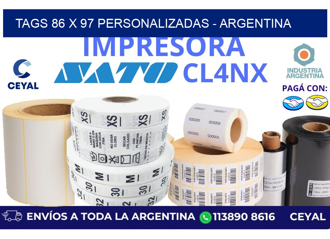 tags 86 x 97 personalizadas - Argentina