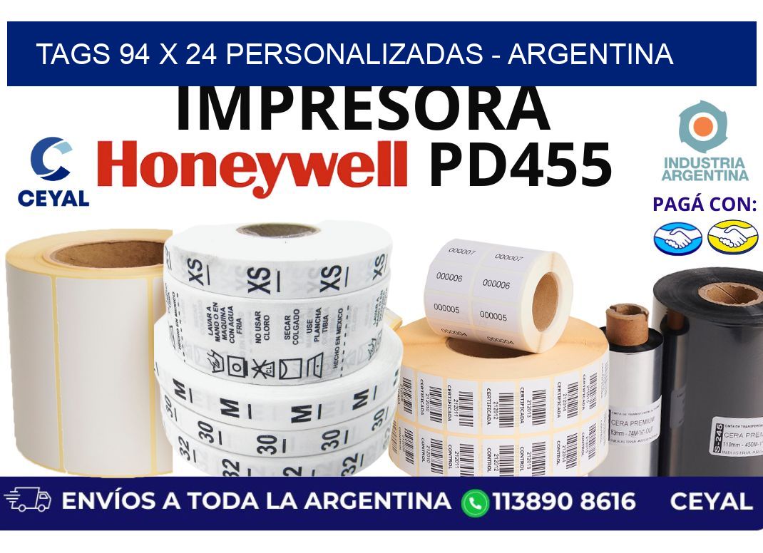 tags 94 x 24 personalizadas - Argentina