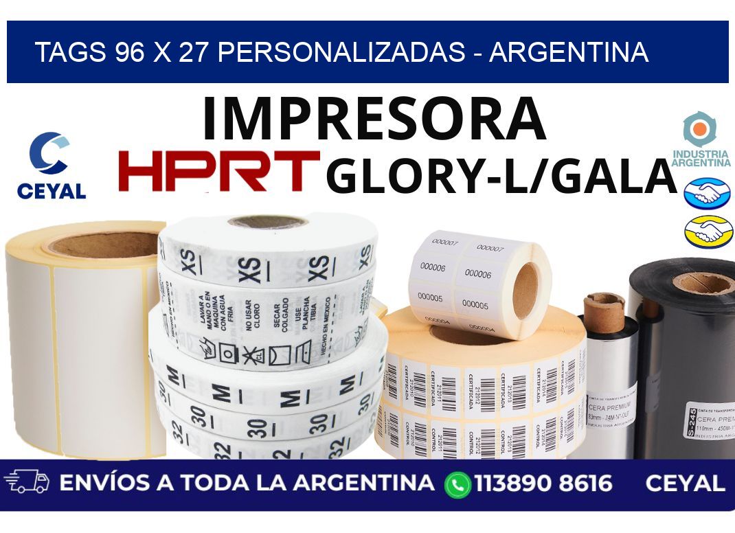 tags 96 x 27 personalizadas - Argentina