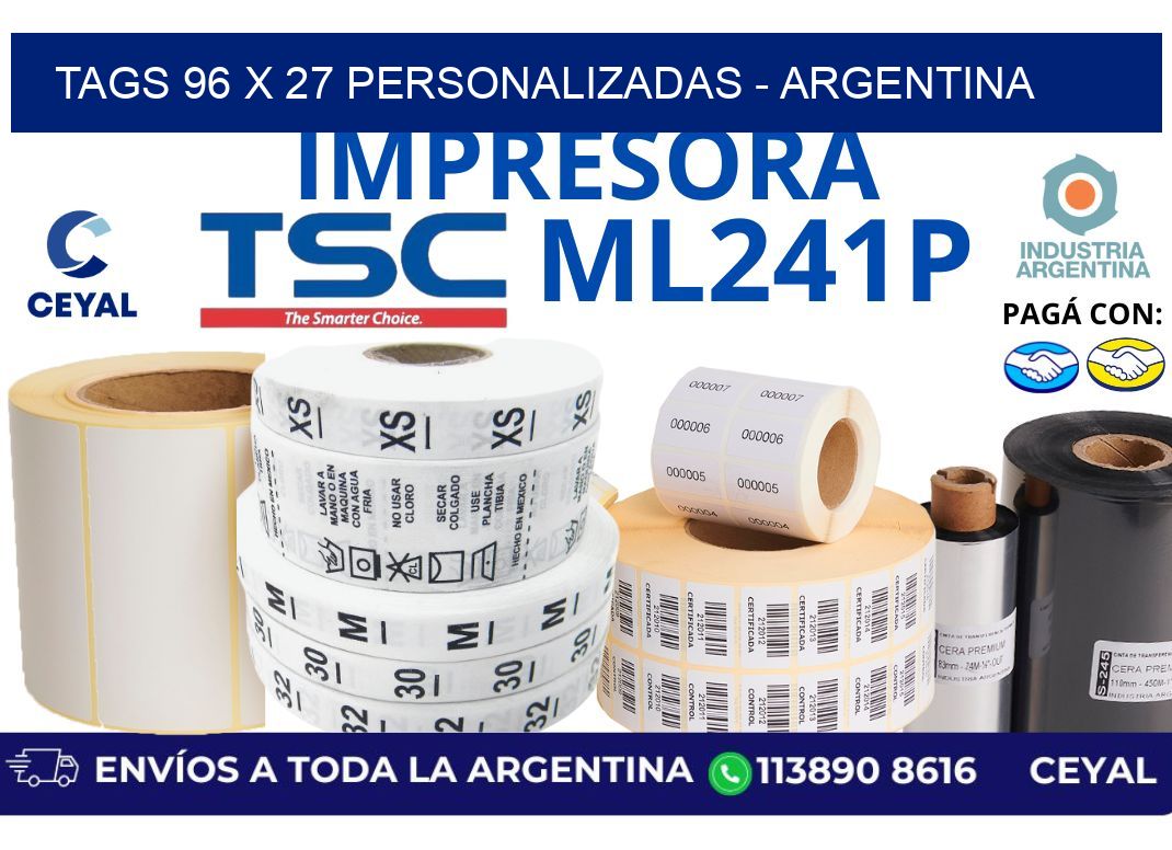 tags 96 x 27 personalizadas - Argentina