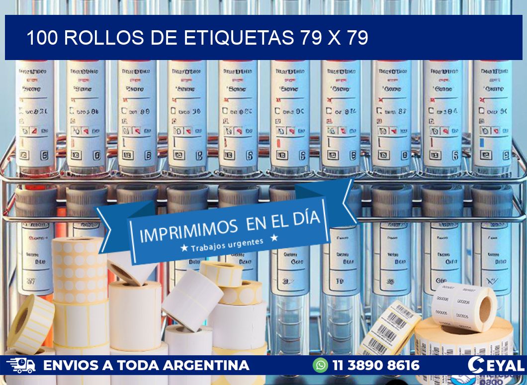 100 ROLLOS DE ETIQUETAS 79 x 79