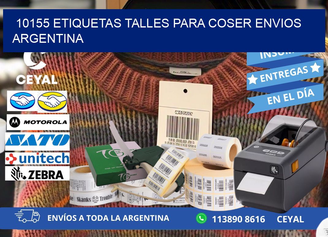 10155 ETIQUETAS TALLES PARA COSER ENVIOS ARGENTINA