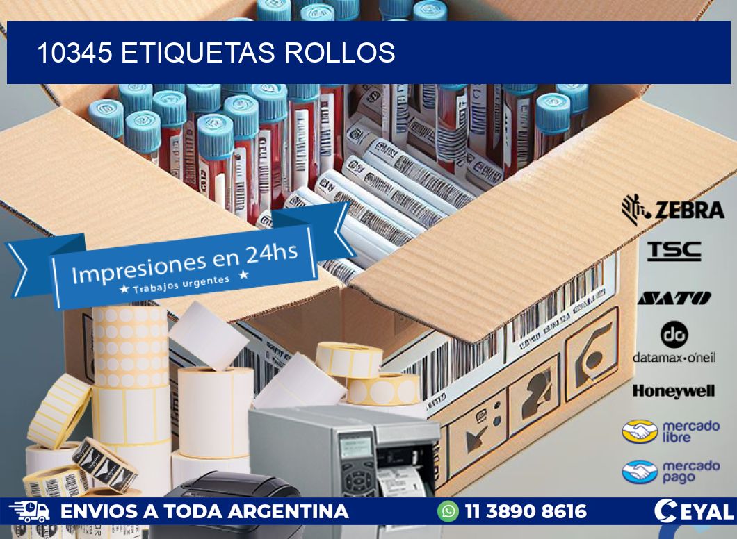 10345 etiquetas rollos