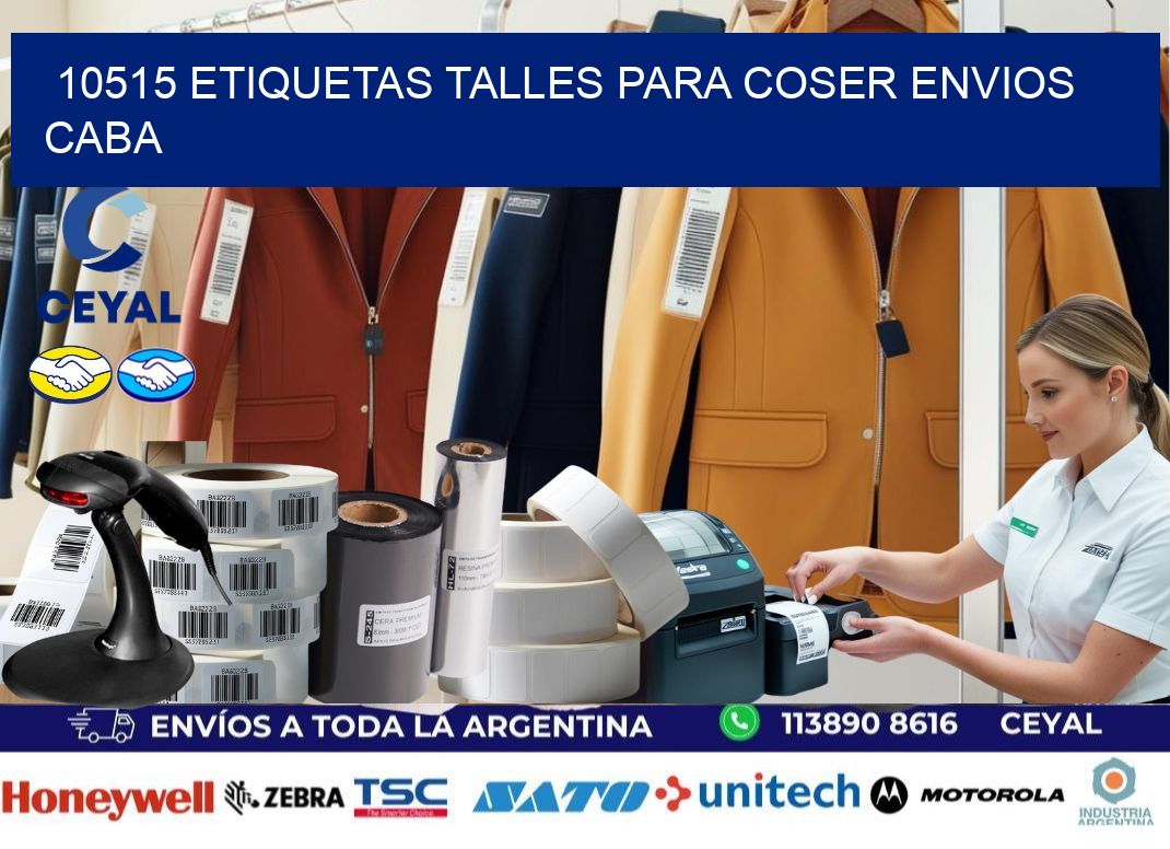 10515 ETIQUETAS TALLES PARA COSER ENVIOS CABA