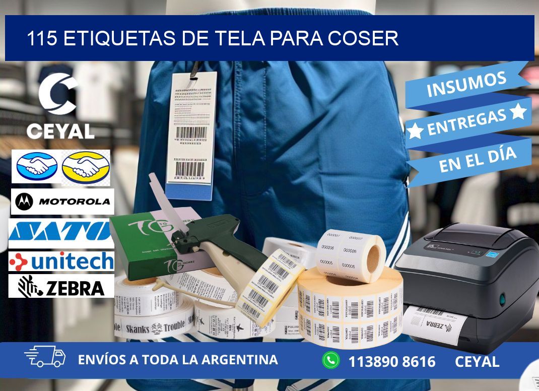 115 Etiquetas de tela para coser