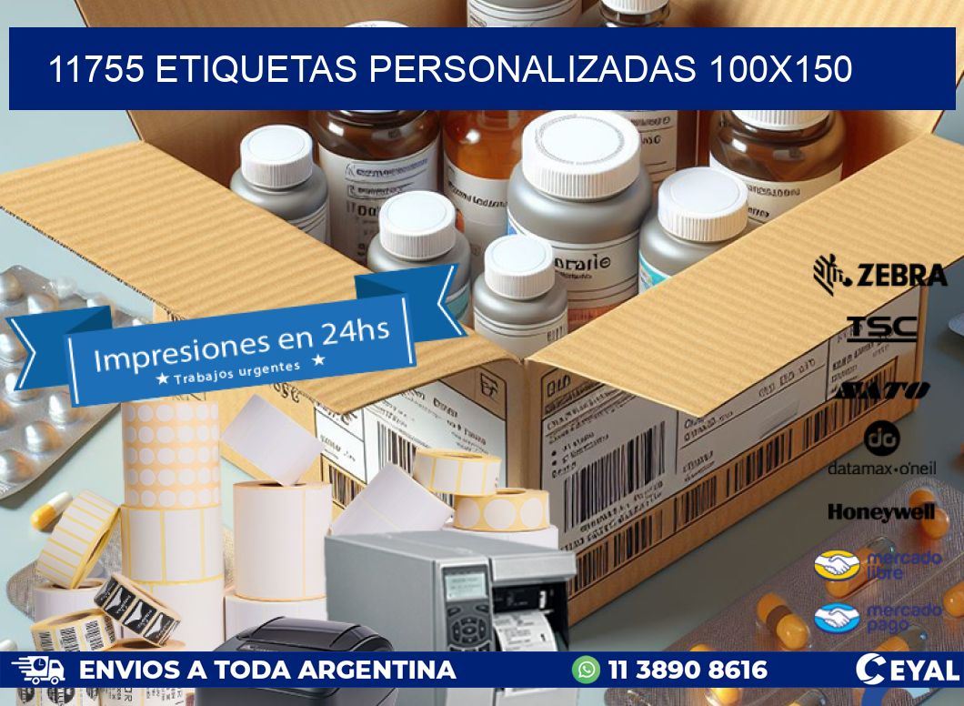 11755 Etiquetas personalizadas 100x150