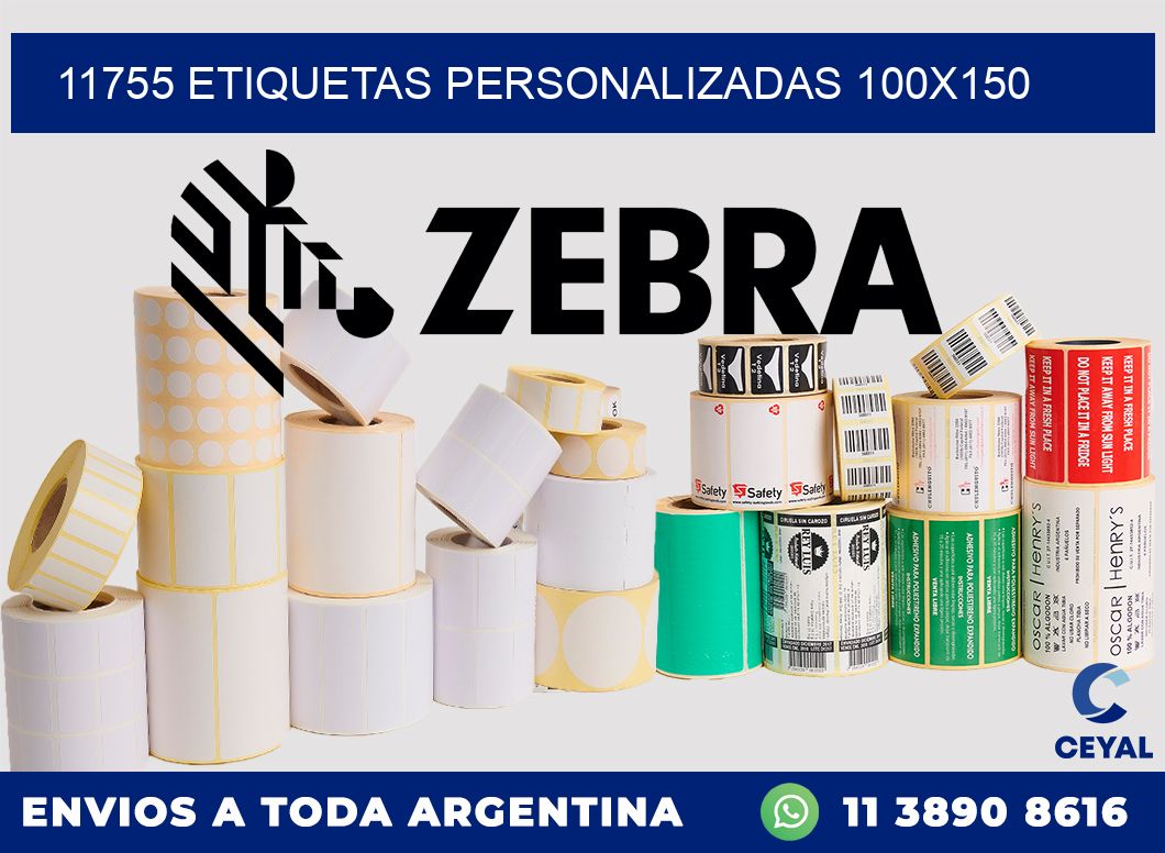 11755 Etiquetas personalizadas 100x150